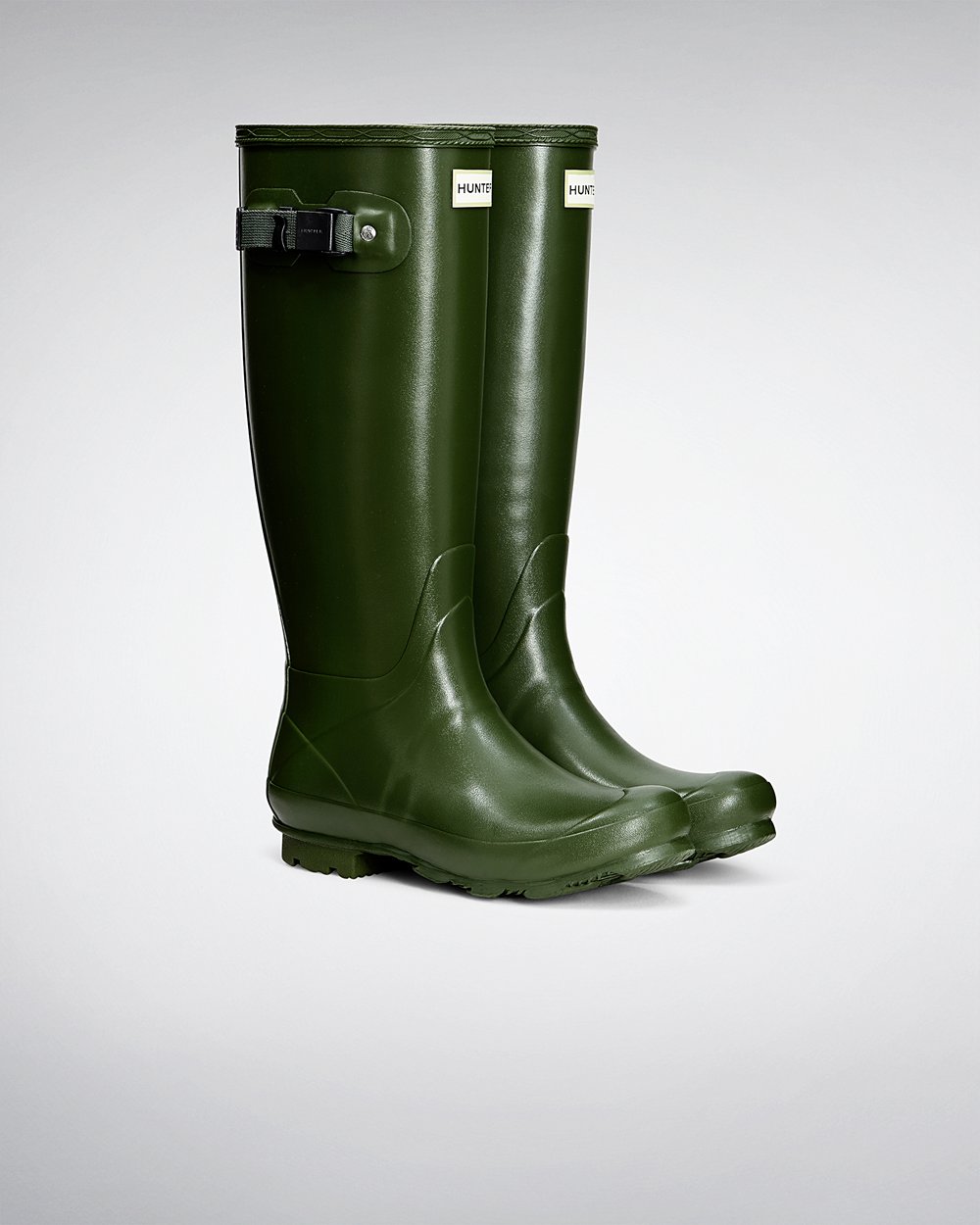 Womens Tall Rain Boots - Hunter Norris Field (23SWOQVDU) - Green